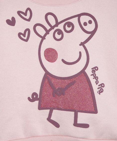 conjunto infantil de moletom peppa pig rosa