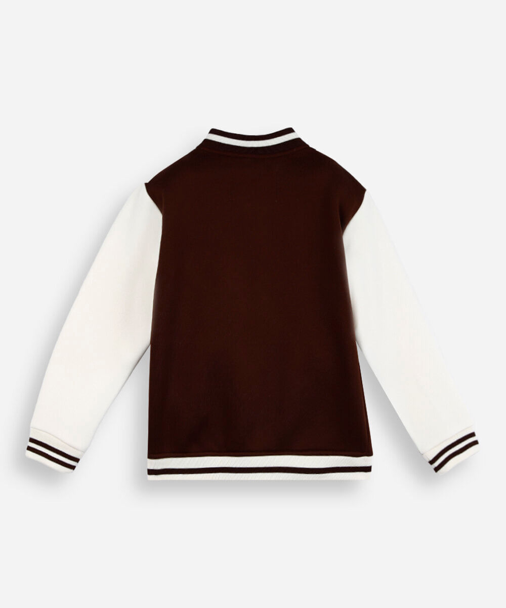 jaqueta bomber infantil de moletom tennis club marrom