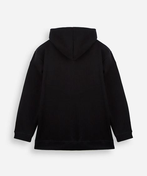 blusão de moletom juvenil com zíper preto