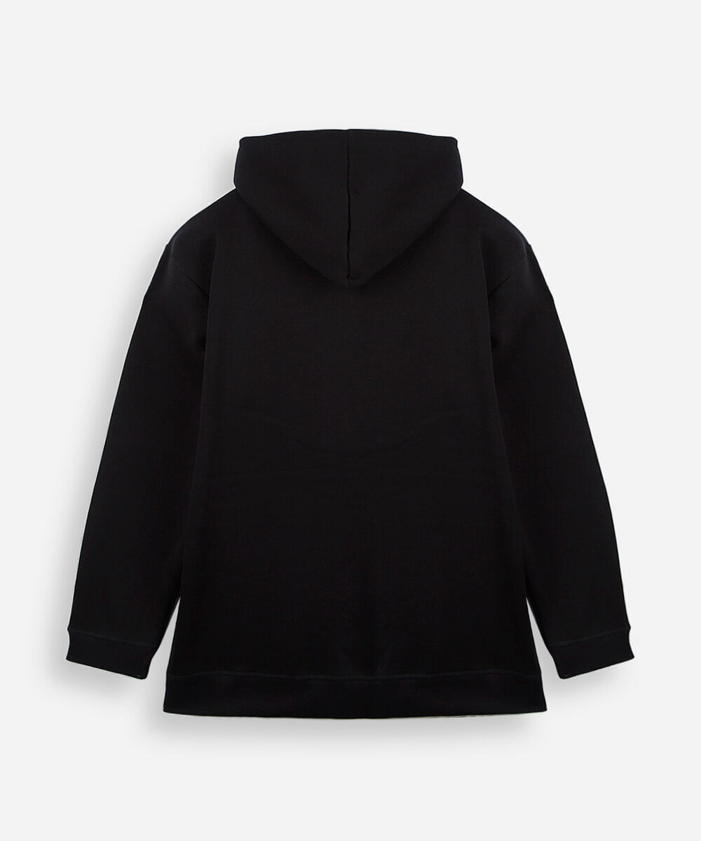 blusão de moletom juvenil com zíper preto