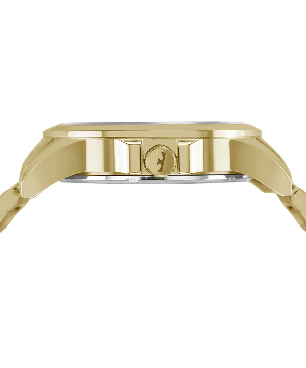 relógio masculino technos analógico calendário 2115laas 4c dourado