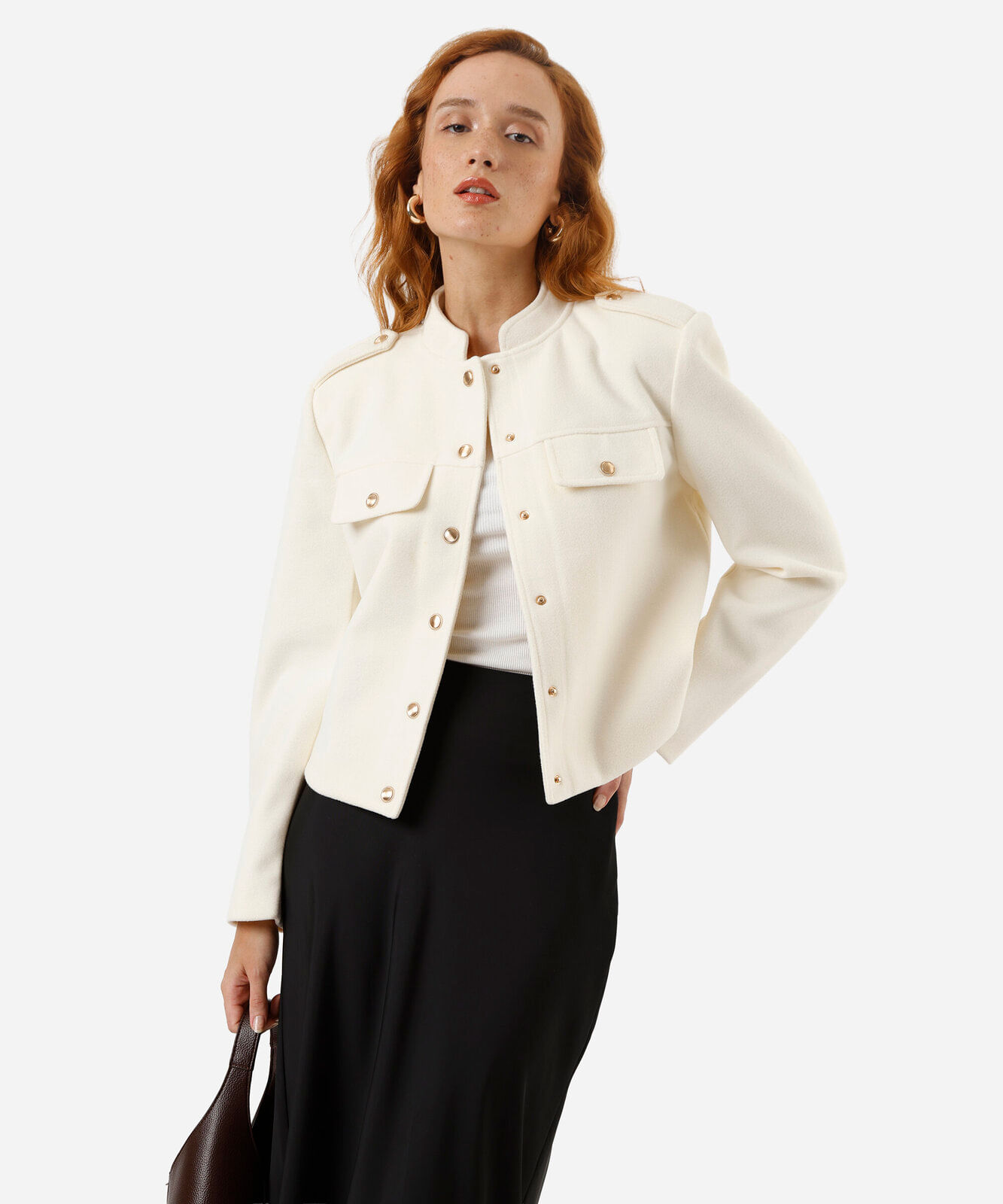 casaco feminino texturizado bege