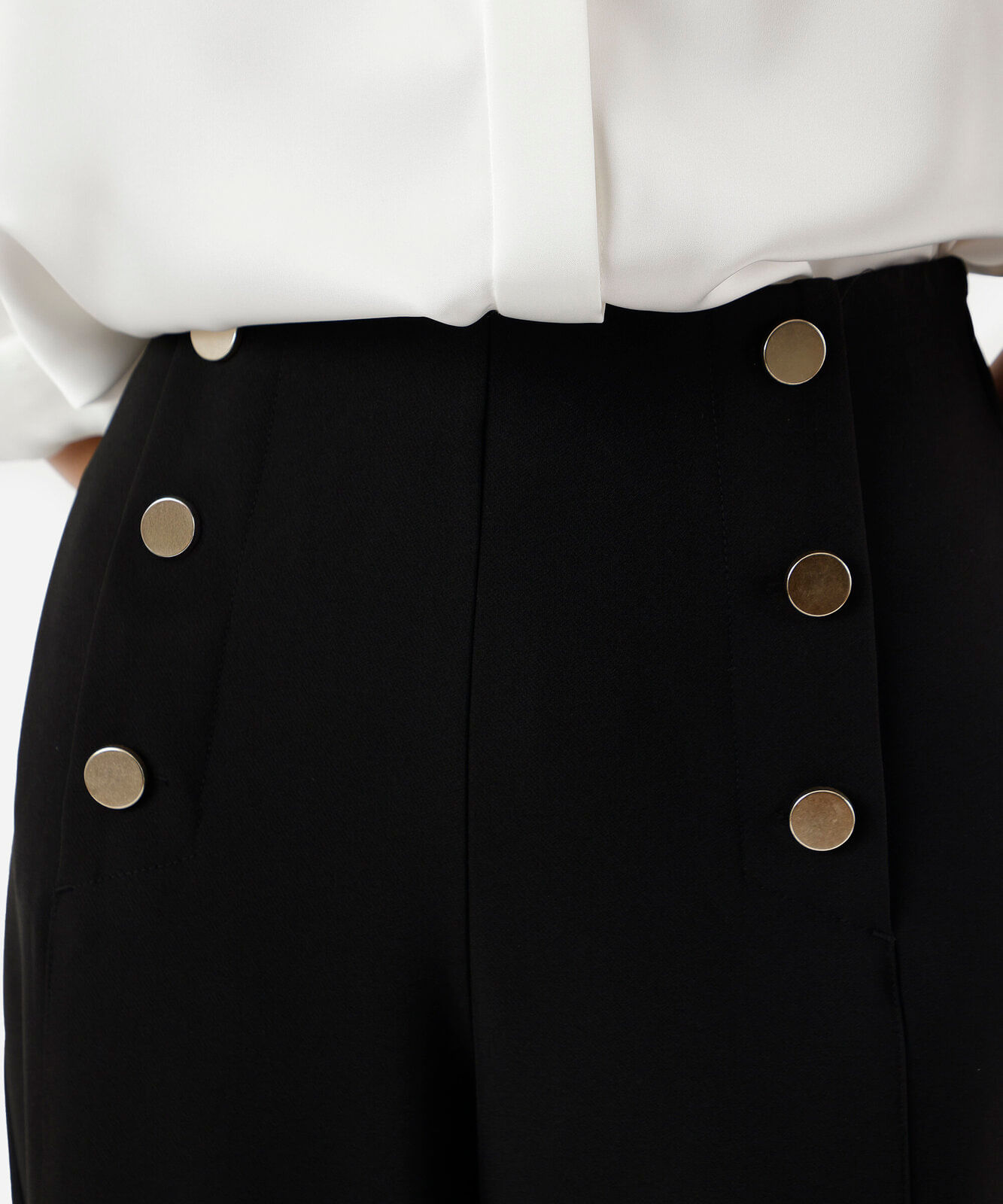 calça reta de alfaiataria feminina preta