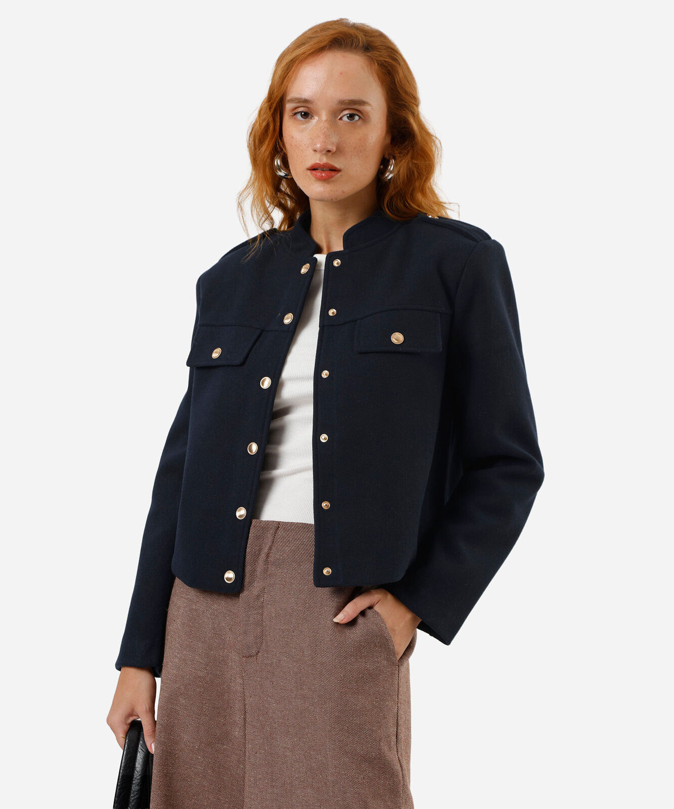 casaco feminino texturizado azul