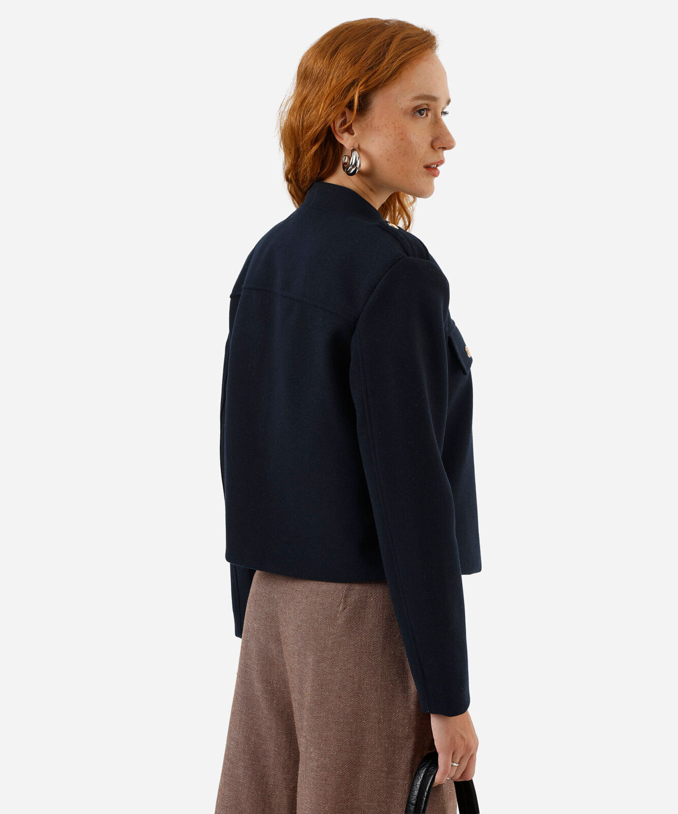 casaco feminino texturizado azul