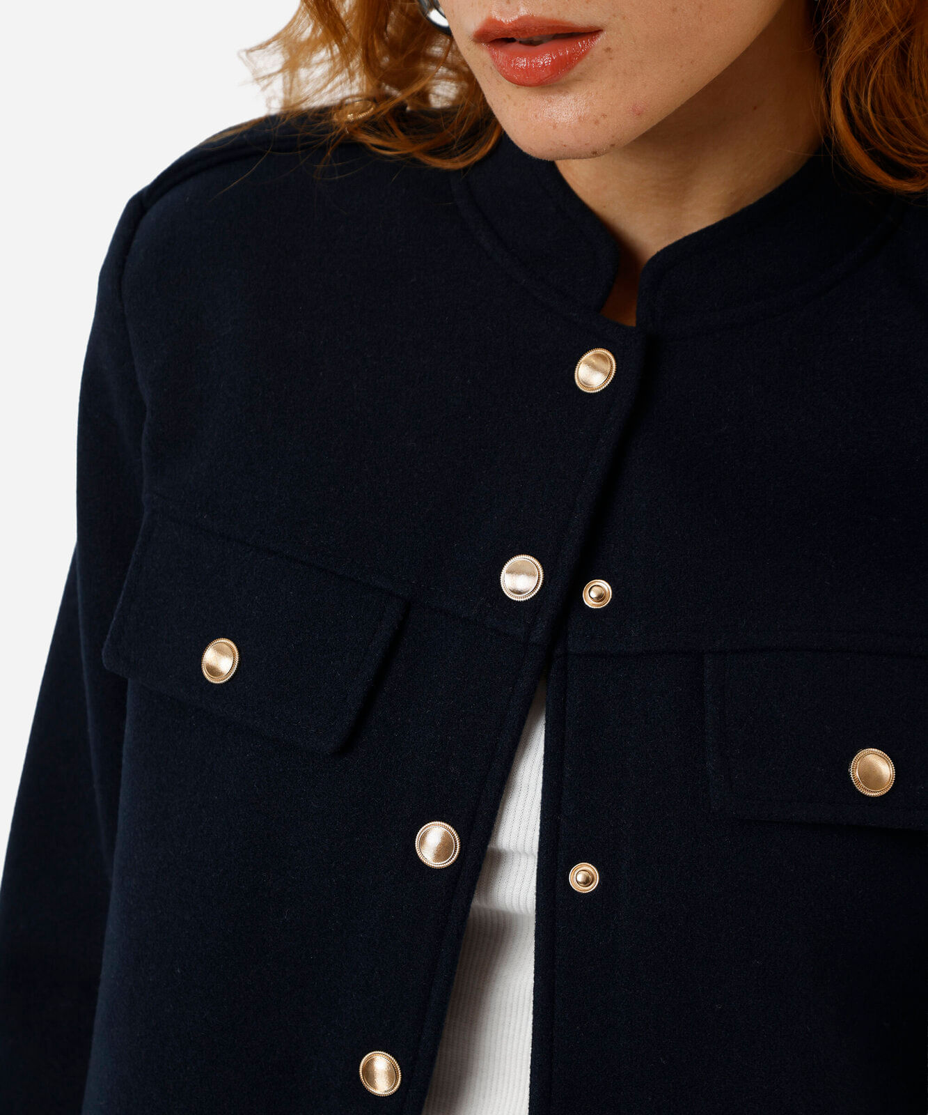 casaco feminino texturizado azul