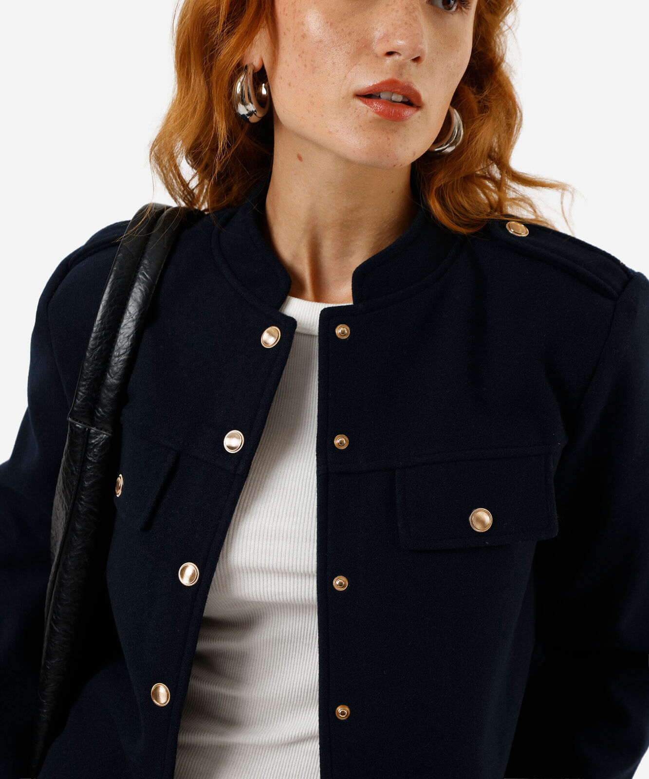 casaco feminino texturizado azul