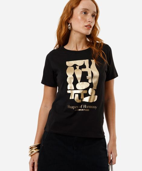 camiseta feminina shapes of harmony preta
