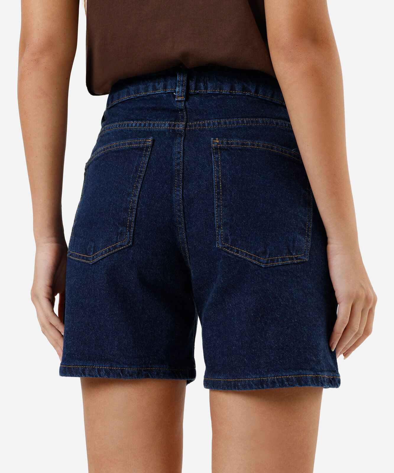 bermuda reta feminina jeans azul