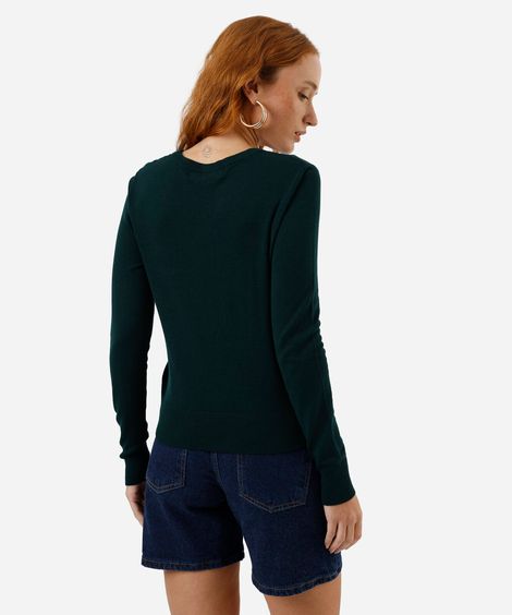 suéter feminino em tricot verde