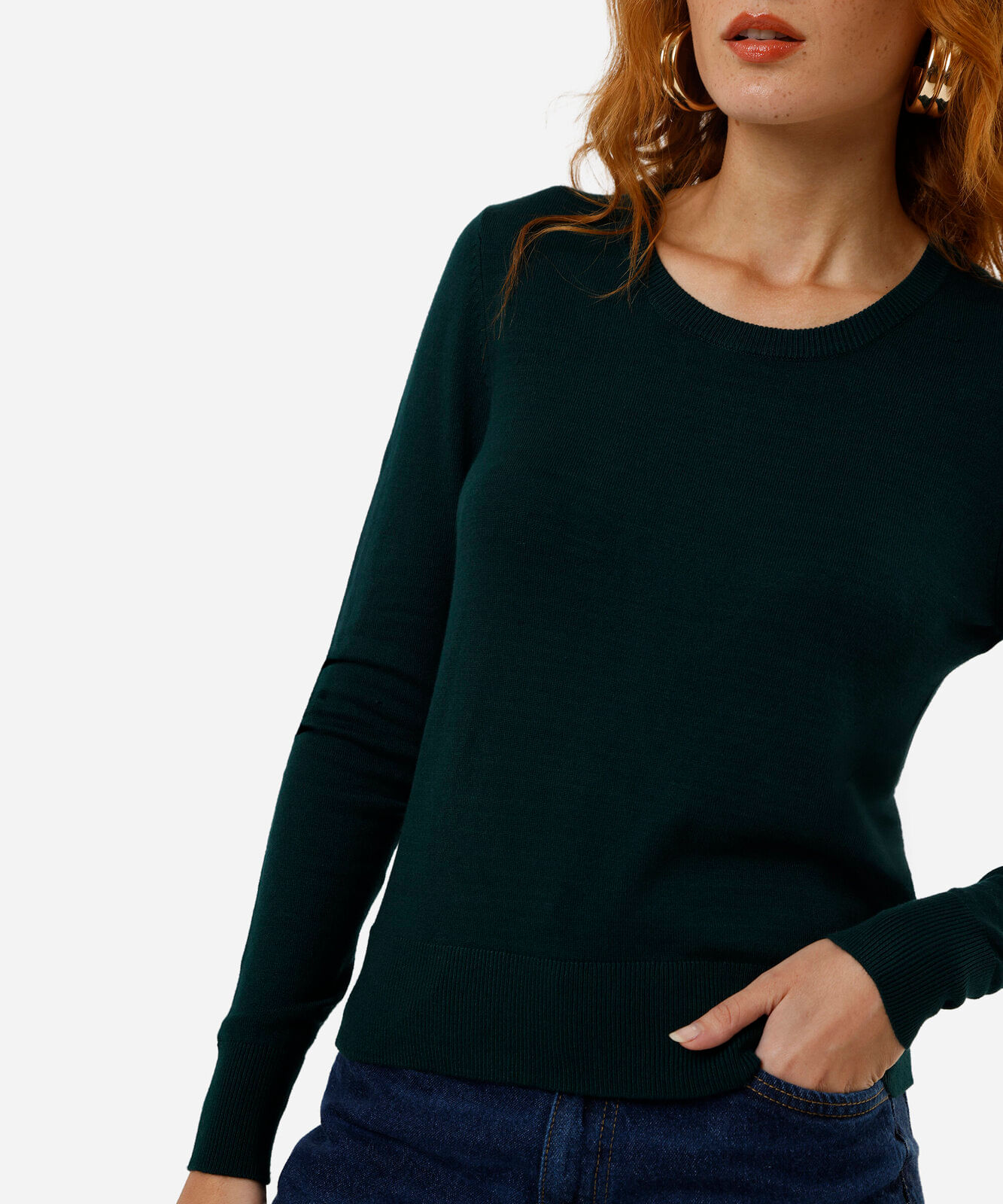 suéter feminino em tricot verde
