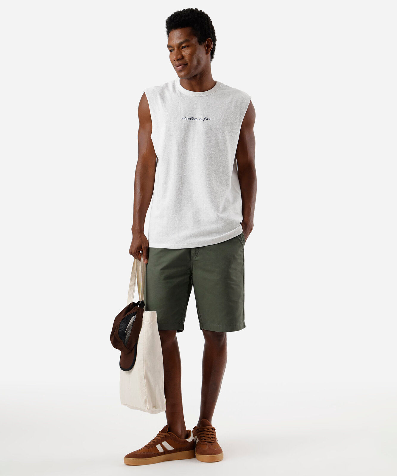 bermuda masculina reta chino verde