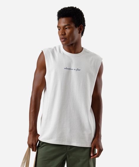 regata machão masculina de algodão estampada onda off white