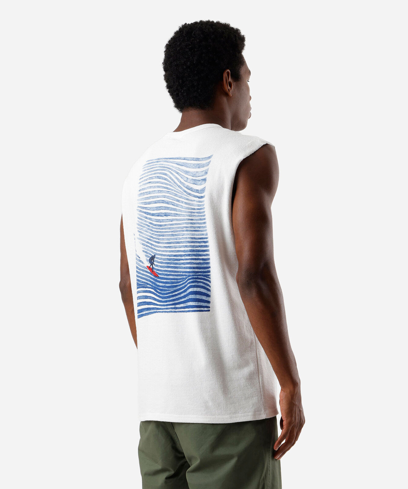 regata machão masculina de algodão estampada onda off white