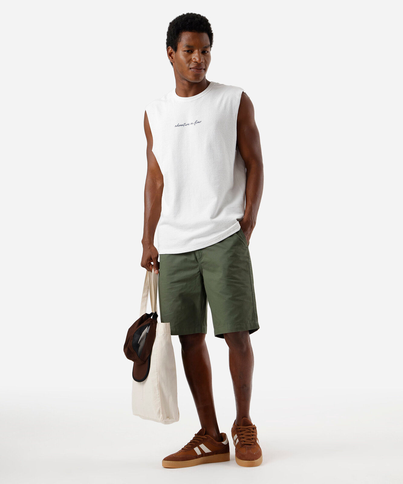 regata machão masculina de algodão estampada onda off white