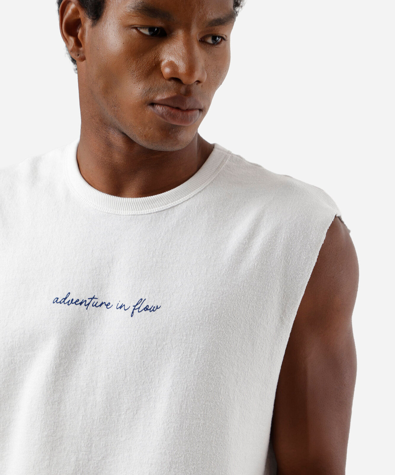 regata machão masculina de algodão estampada onda off white