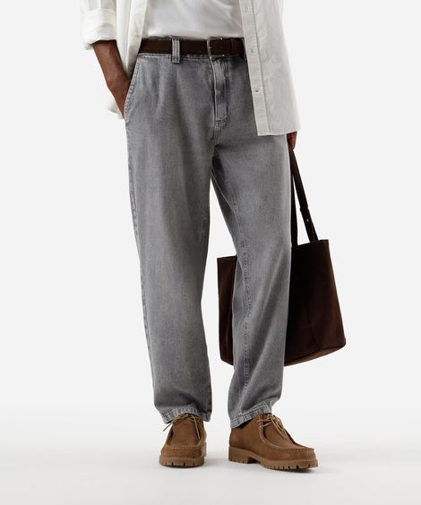 calça chino masculina jeans cinza