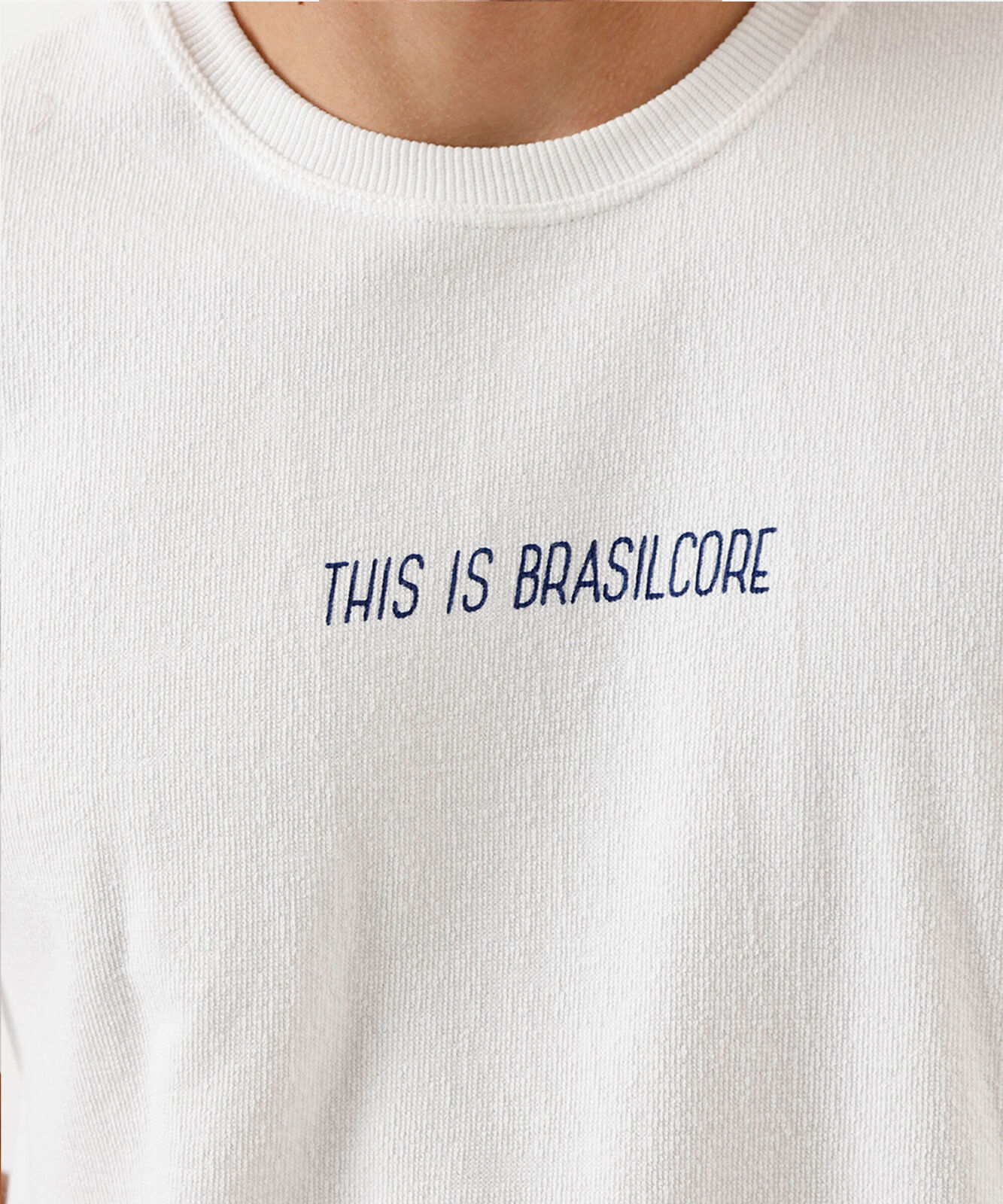 camiseta masculina de algodão estampada brasilcore off white