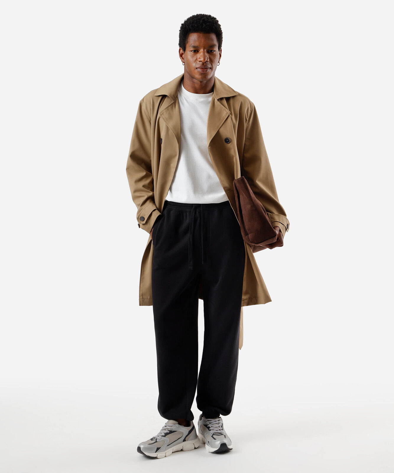 calça masculina de moletom baggy jogger preta