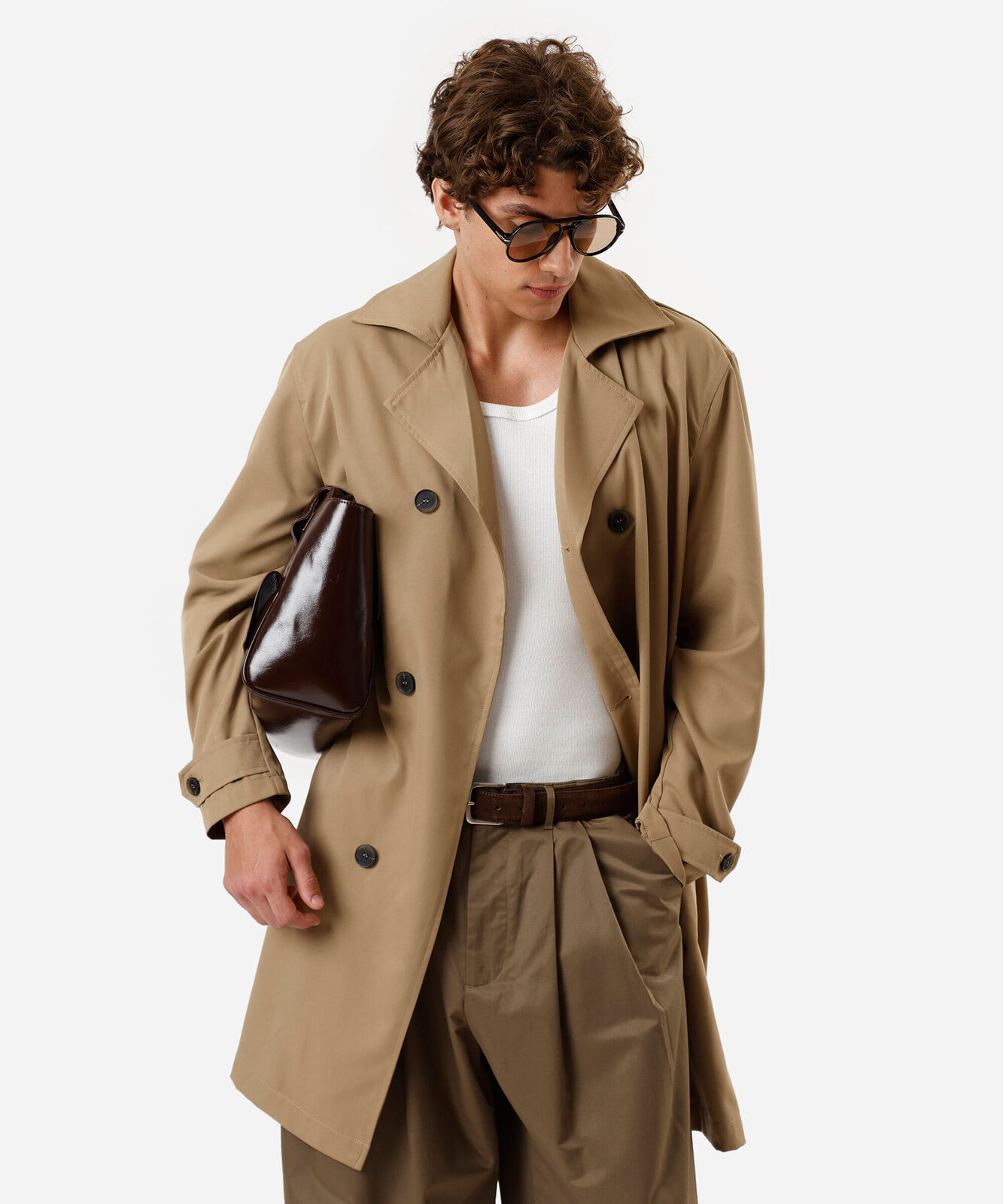 casaco trench coat masculino bege