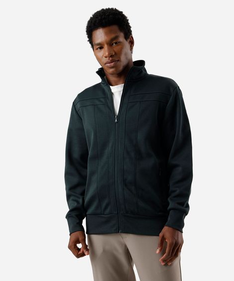 jaqueta de moletom slim comfort verde