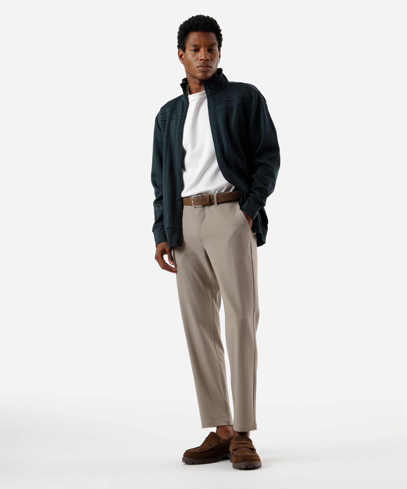 jaqueta de moletom slim comfort verde