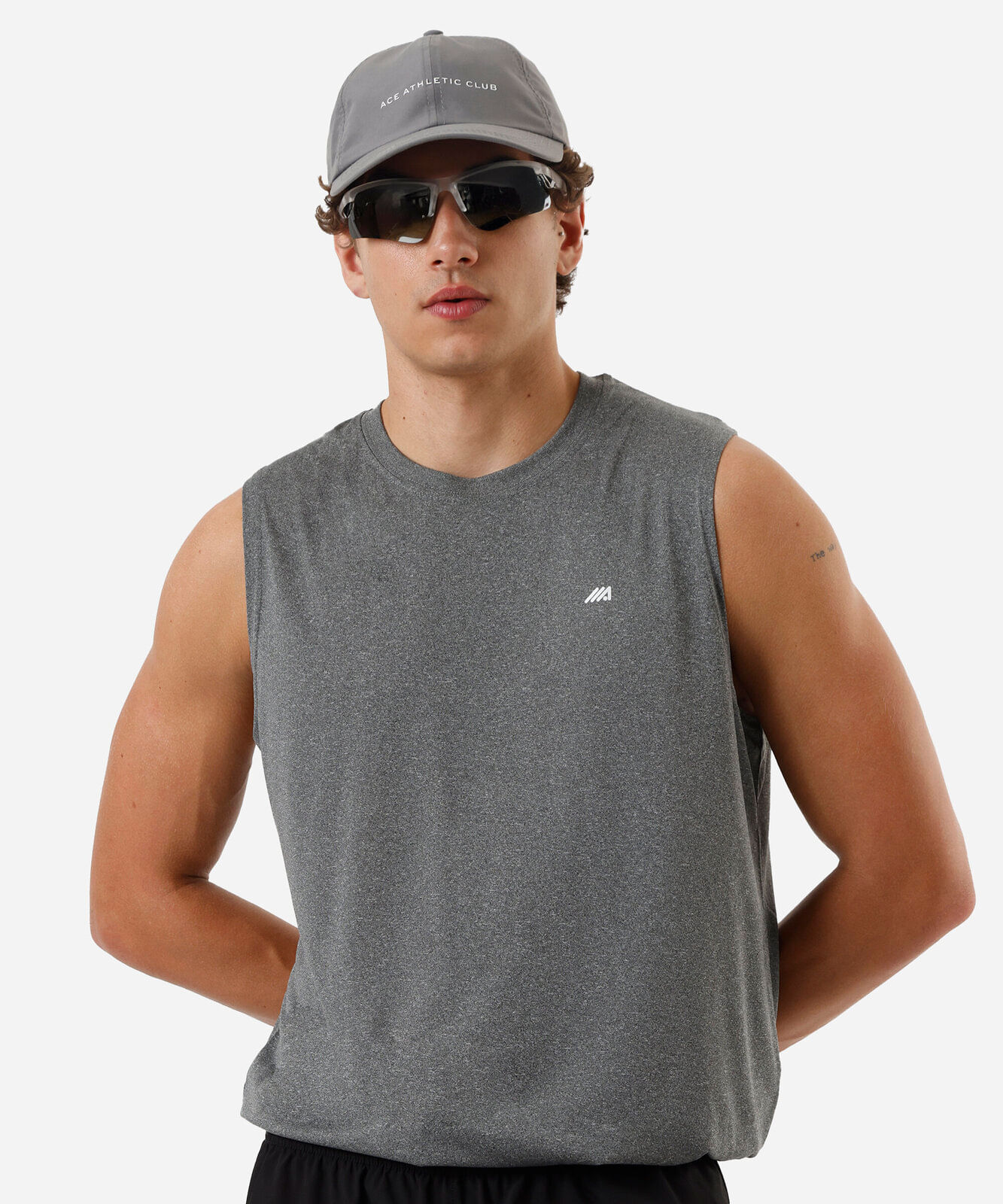 regata machão masculina esportiva cinza