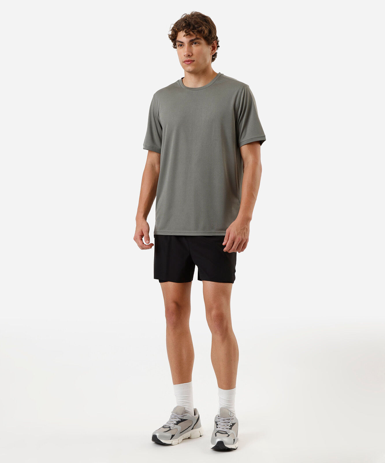camiseta masculina quadriculada esportiva verde