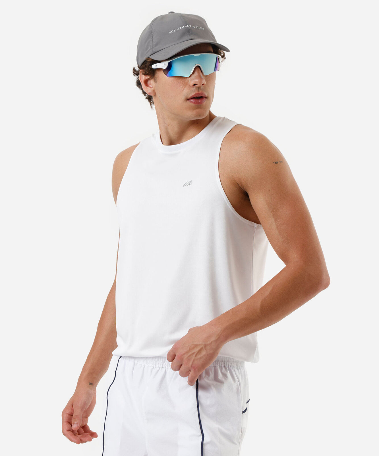 regata slim fit masculina esportiva branca