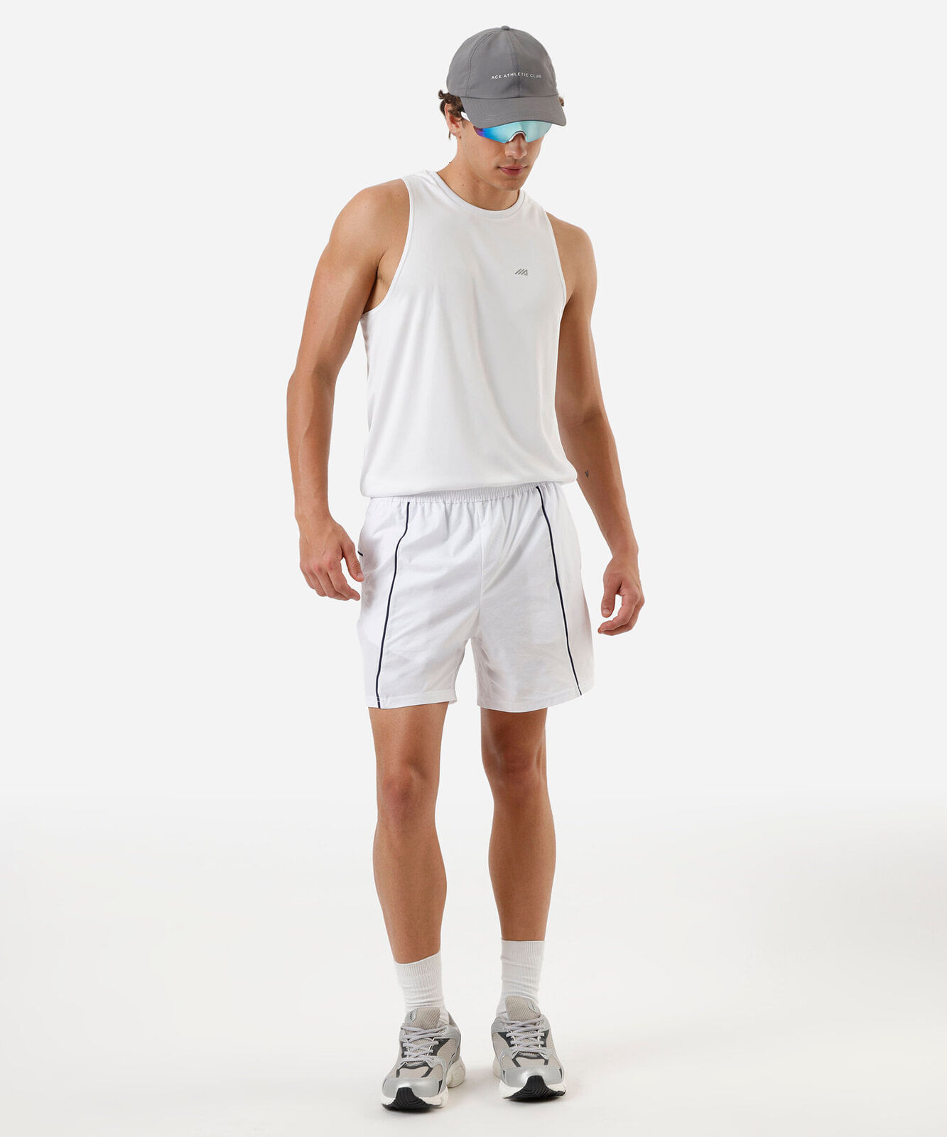 regata slim fit masculina esportiva branca