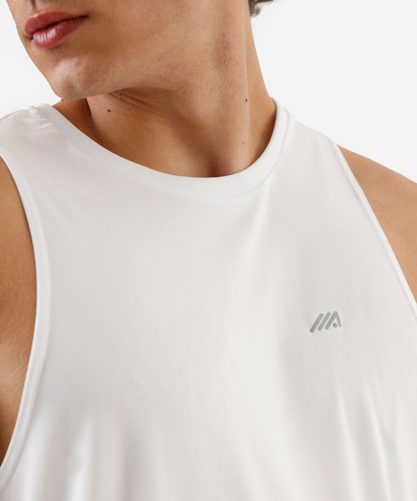 regata slim fit masculina esportiva branca
