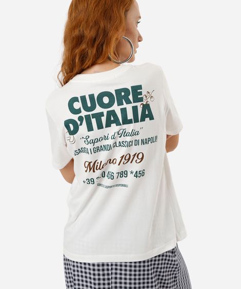 camiseta feminina cuore d'italia off white