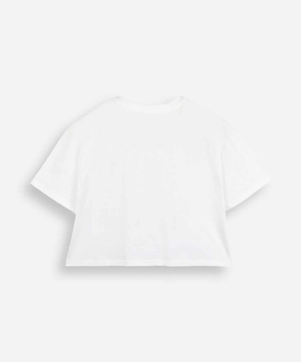camiseta cropped juvenil de algodão chococat hello kitty off white