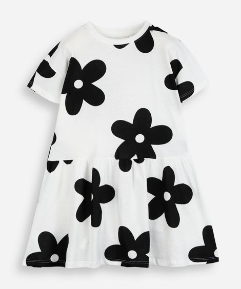 vestido infantil de algodão estampado floral colorido