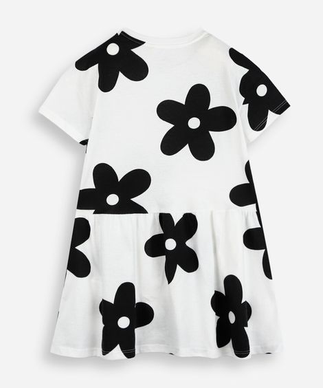 vestido infantil de algodão estampado floral colorido