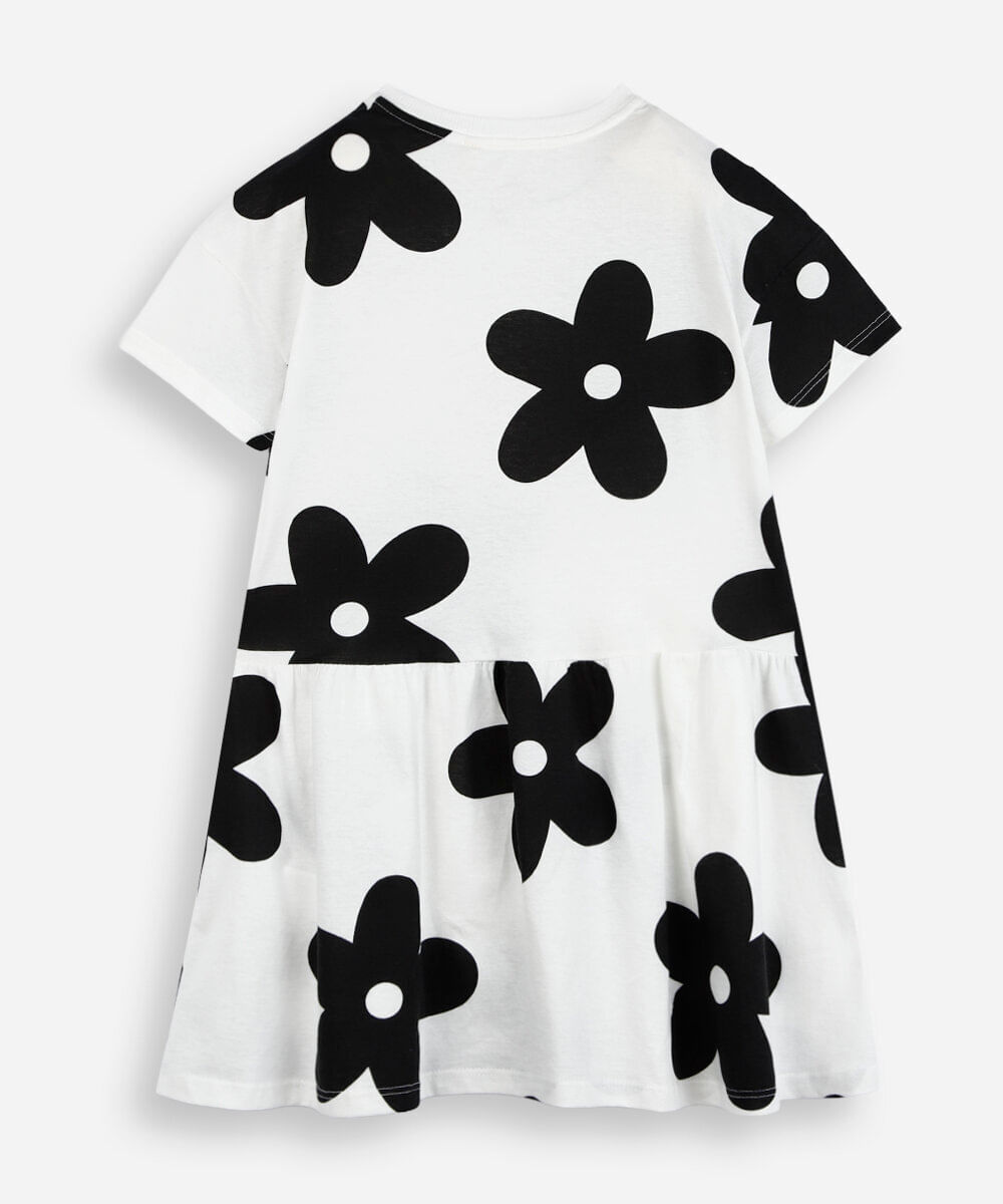 vestido infantil de algodão estampado floral colorido