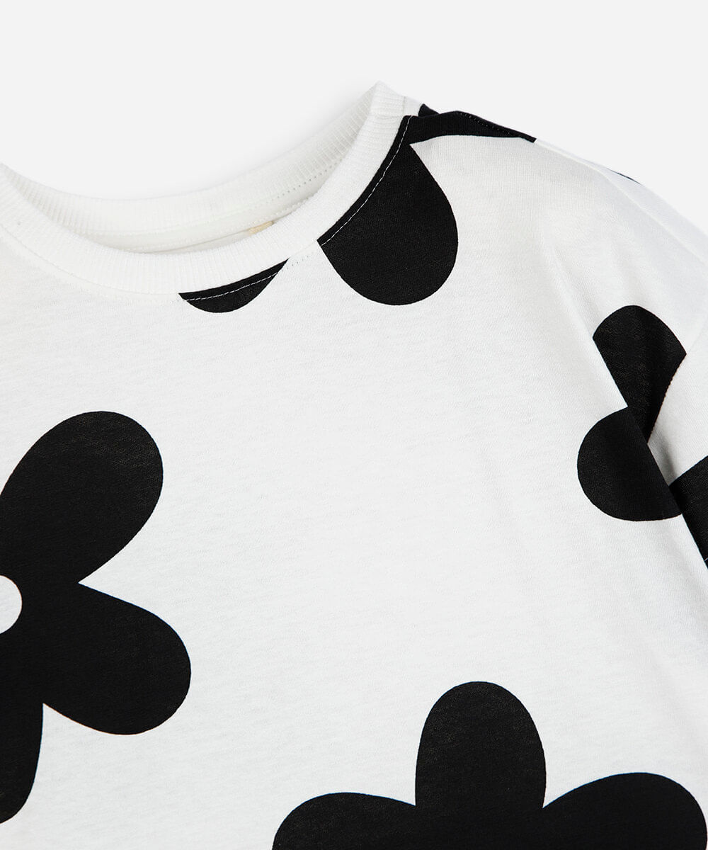 vestido infantil de algodão estampado floral colorido