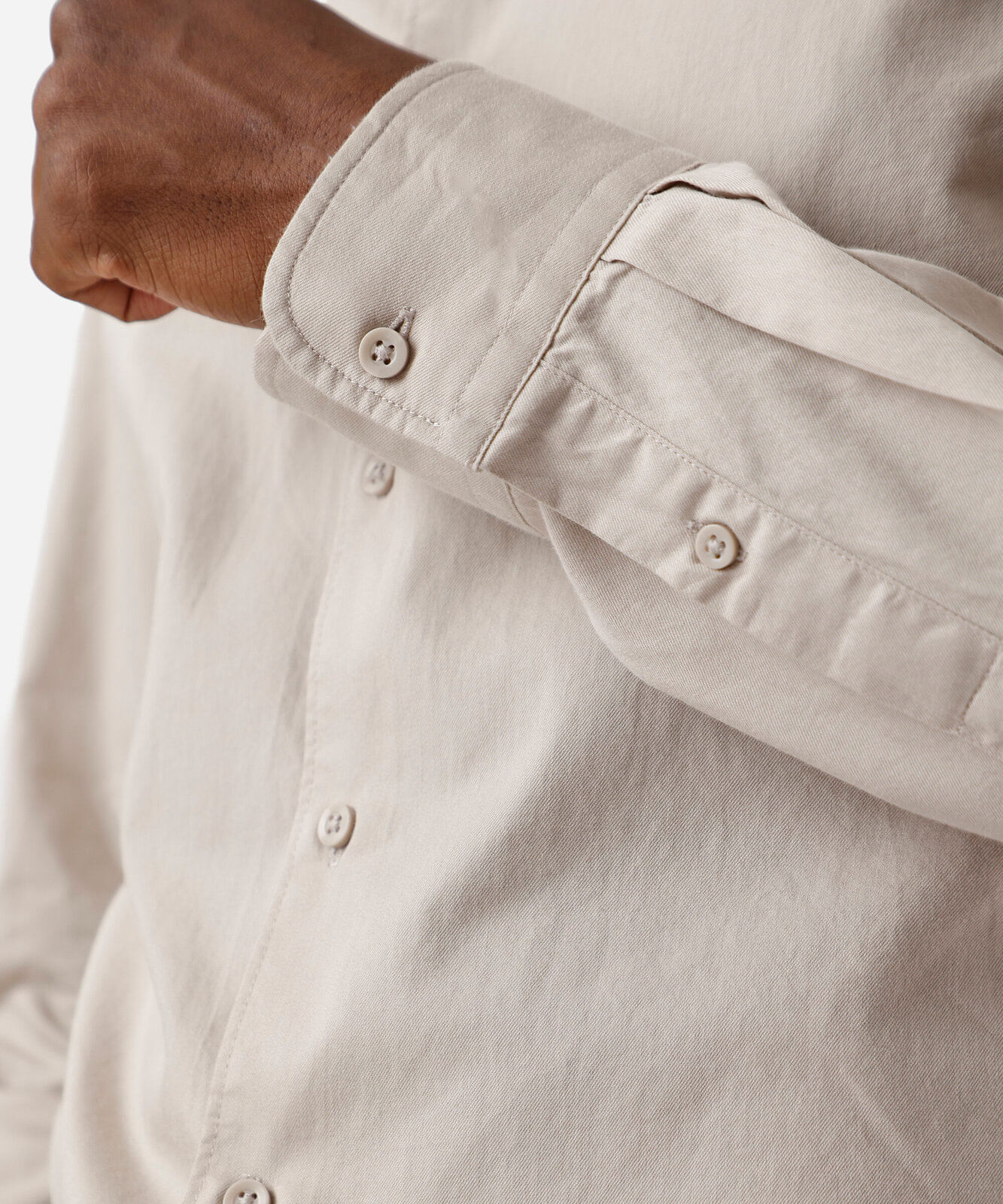 camisa slim fit masculina de algodão bege