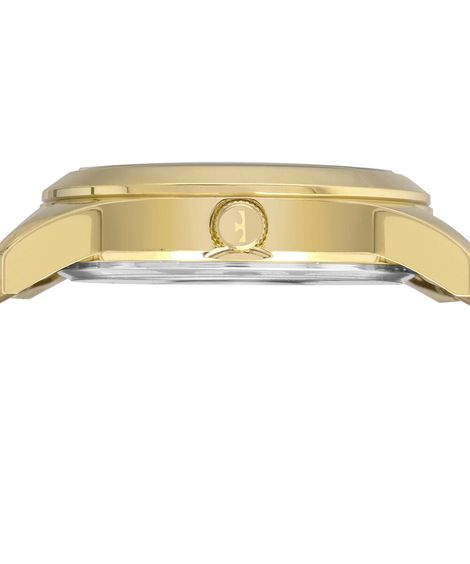 relógio feminino technos analógico calendário 2115knjs 4x dourado