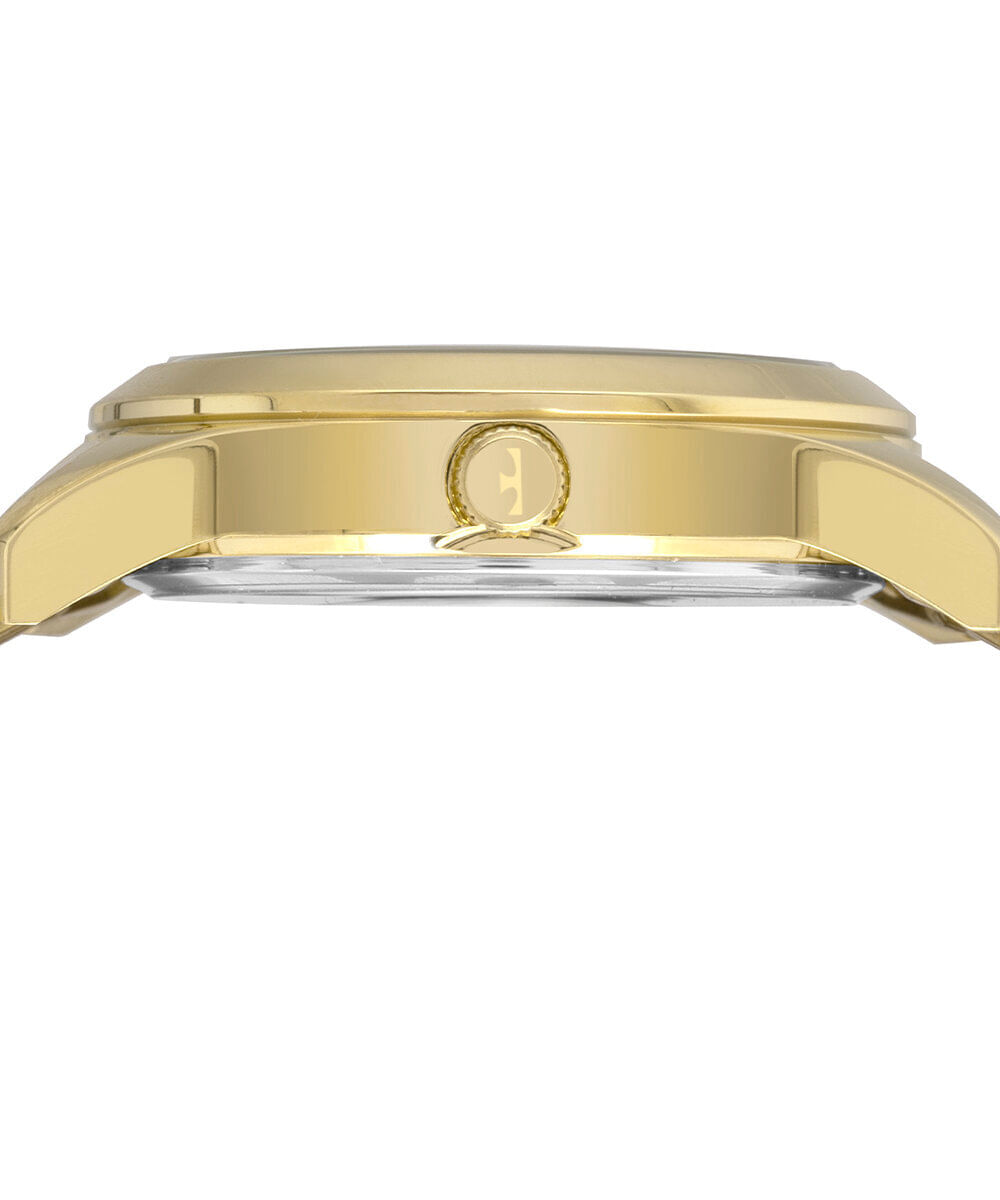 relógio feminino technos analógico calendário 2115knjs 4x dourado