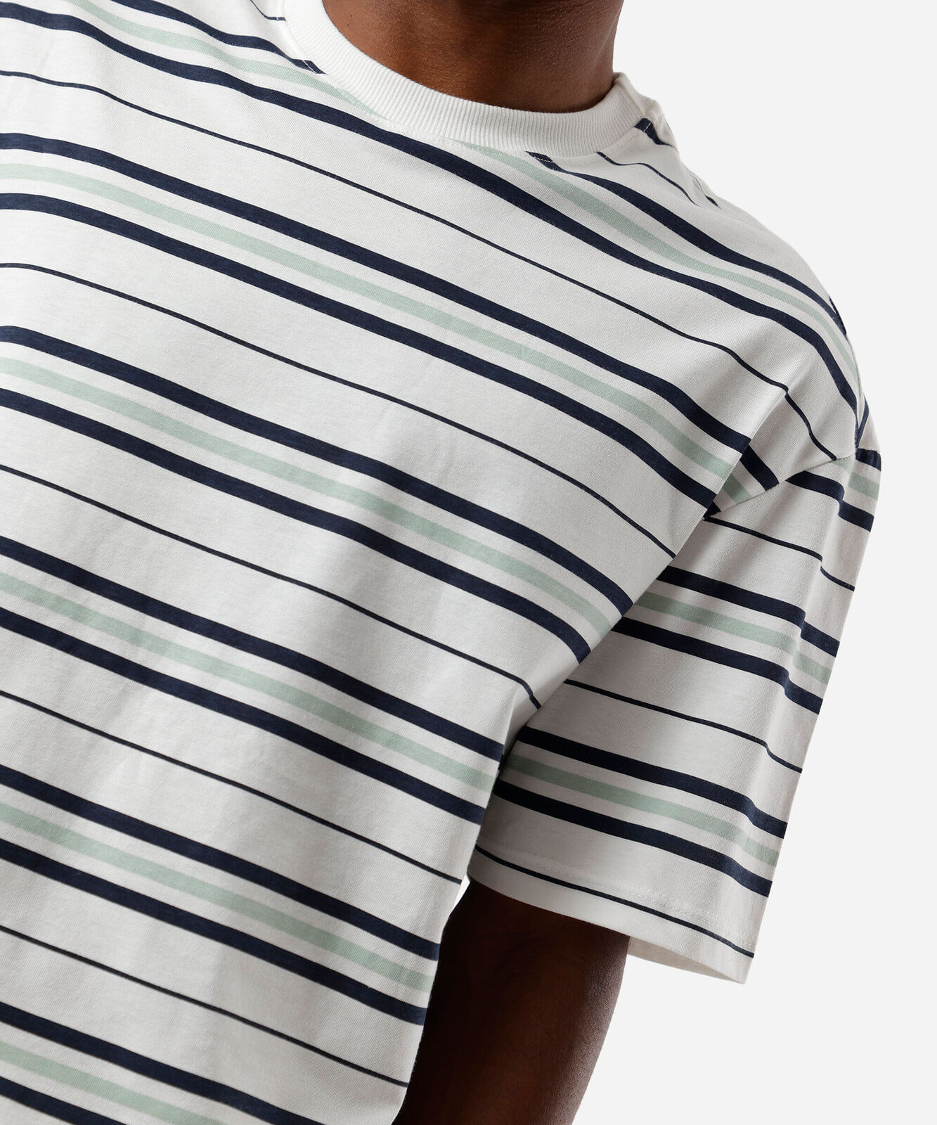 camiseta masculina de algodão listrada colorida