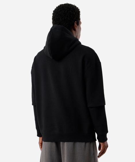 blusão masculino de moletom com capuz oversized preto