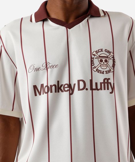 camiseta masculina com gola one piece listrada off white