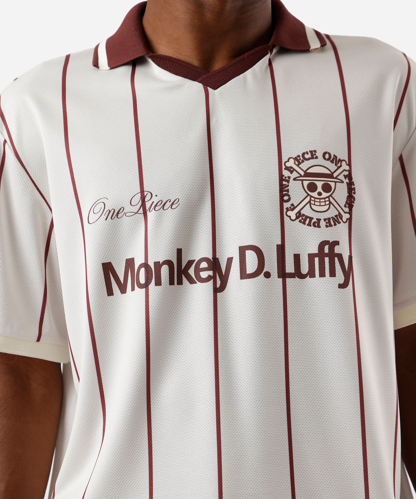 camiseta masculina com gola one piece listrada off white