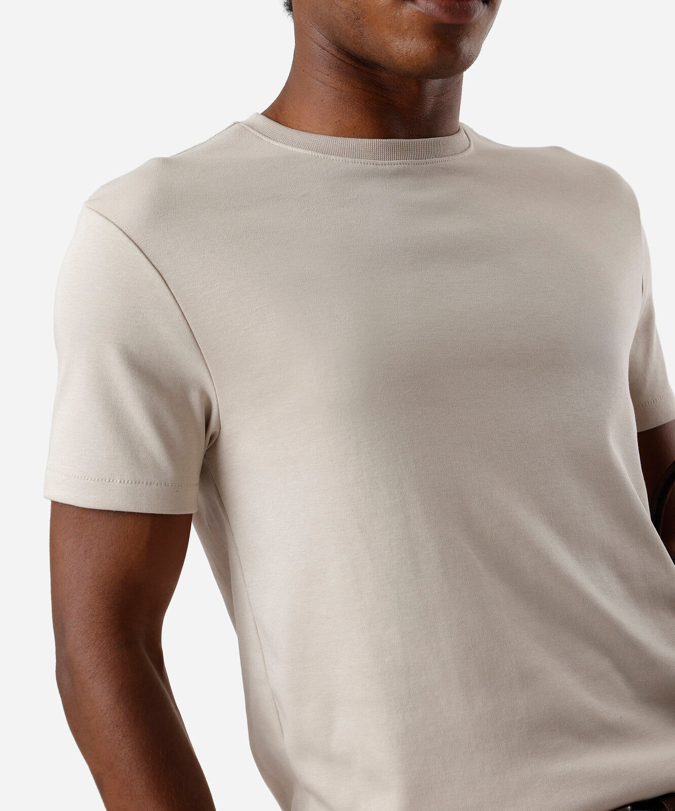 camiseta masculina de algodão peruano slim fit cinza