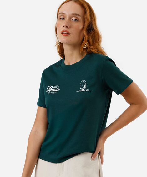 camiseta feminina peanuts verde