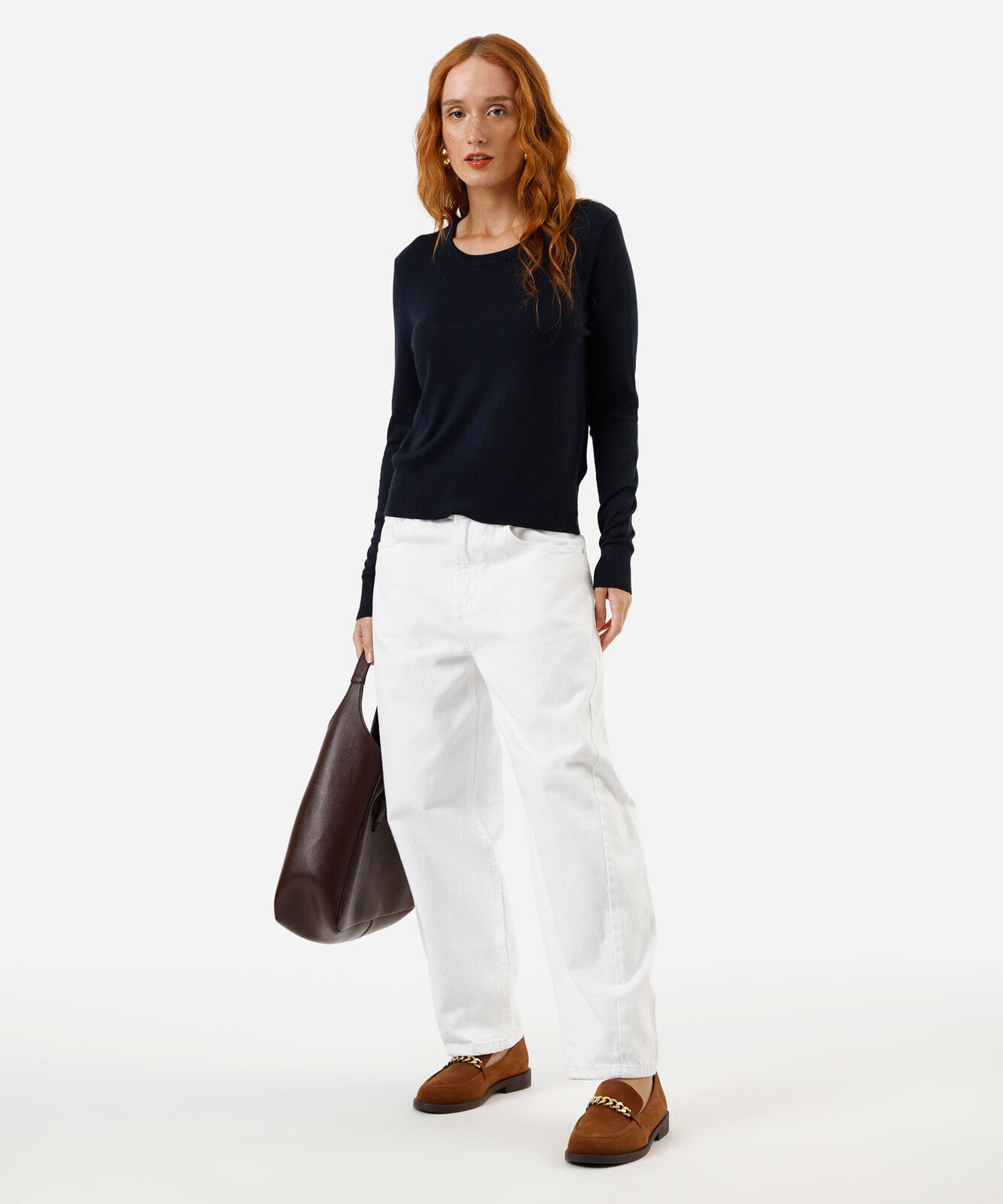 suéter feminino em tricot azul