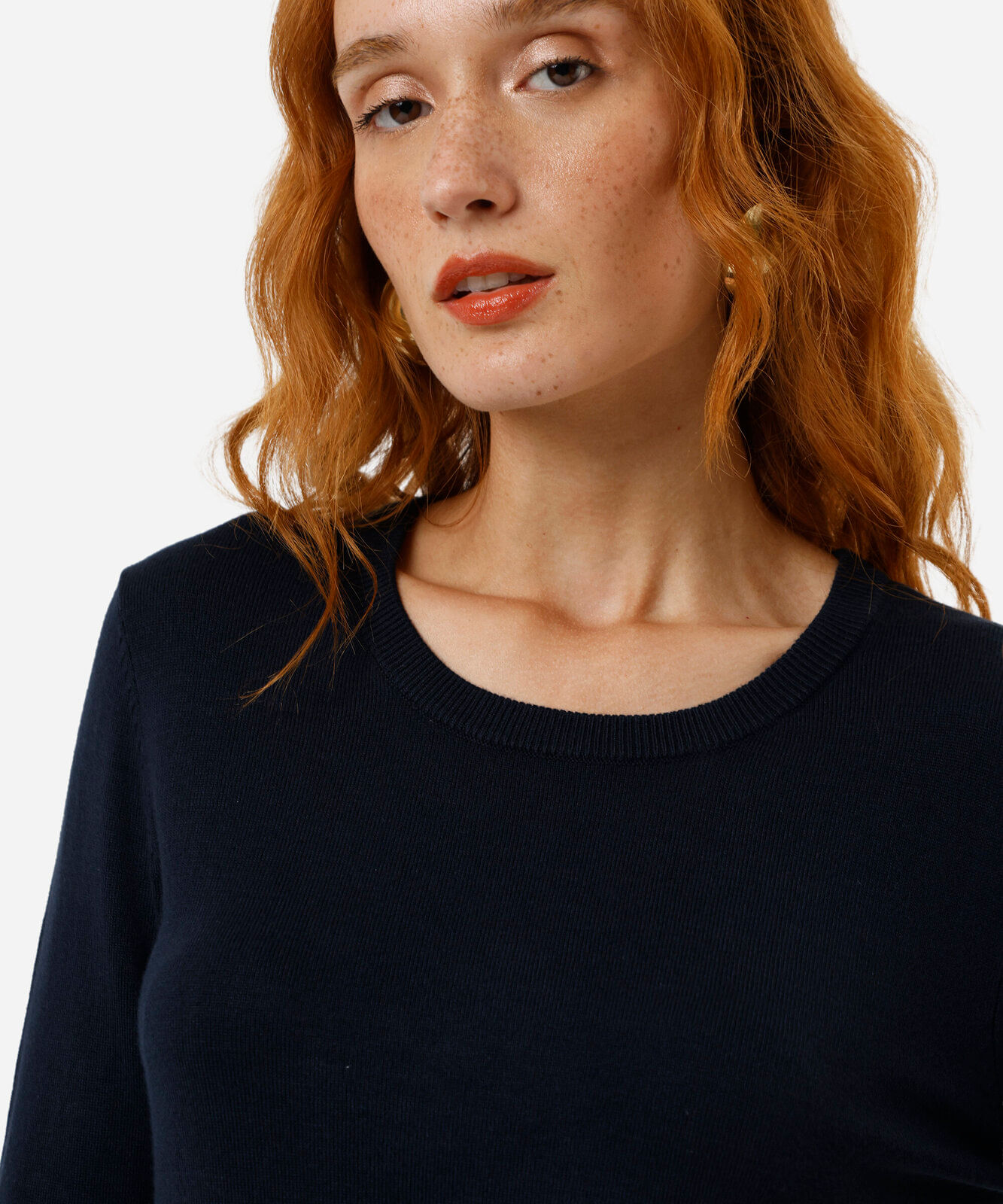suéter feminino em tricot azul