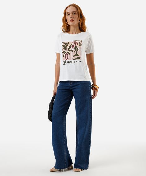camiseta feminina boheme off white