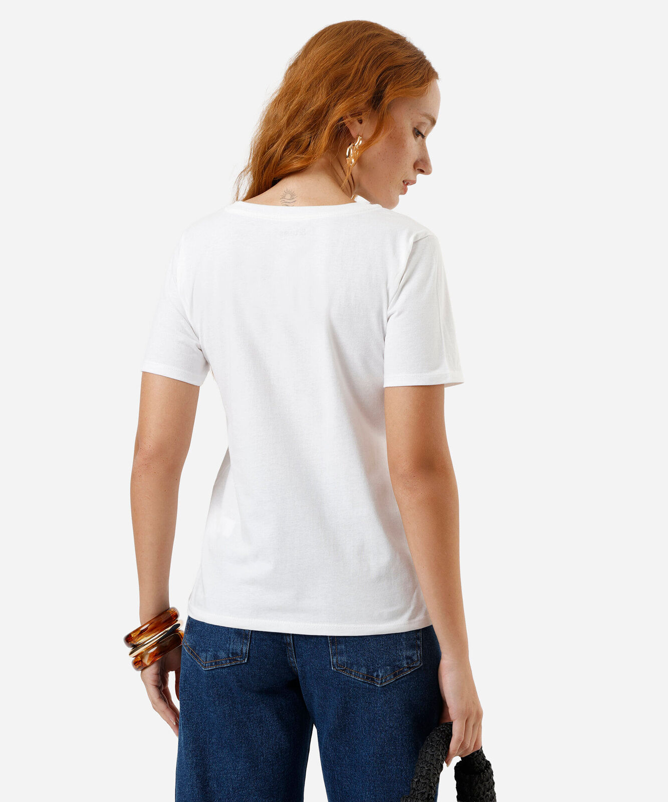 camiseta feminina boheme off white